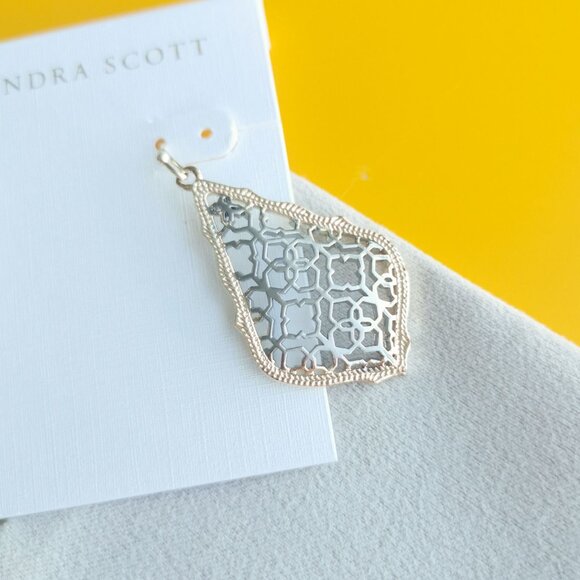 Kendra Scott Addie Gold Silver Filigree Mix Earrings - Picture 2 of 3